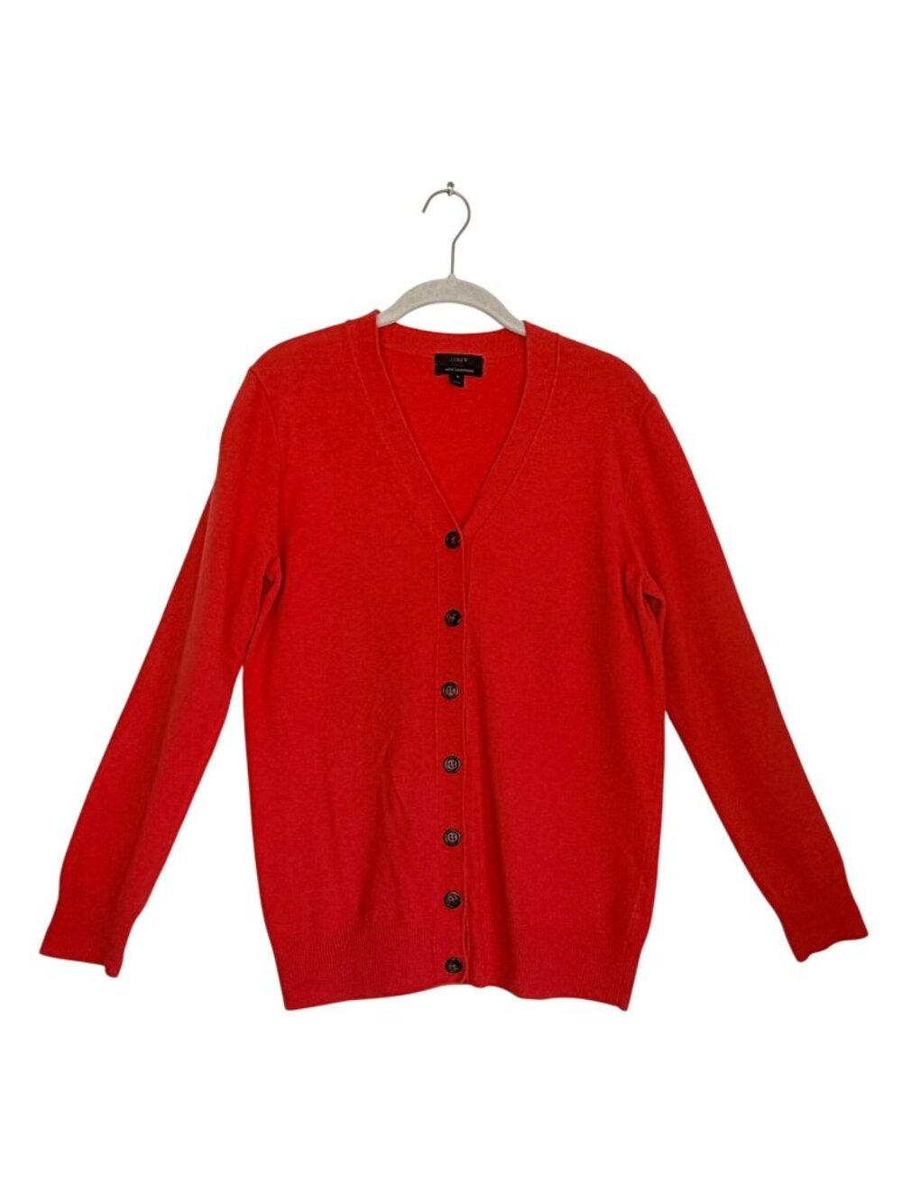 J.Crew Wool Cashmere Blend V-Neck Cardigan Neon Cherry Red - Sz S